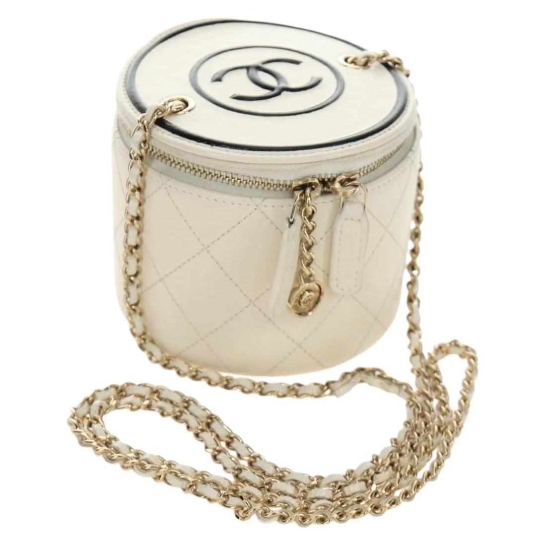 CHANEL MATELASSE CHAIN SHOULDER BAG LEATHER WHITE GOLD: CHANEL Matelasse Chain Shoulder Bag Leather White Gold Brand: CHANEL Type/Style: Shoulder Bag Material: Leather Color: White/Gold Size: Size(Inch) W4.1 x H3.1 x D4.1inch(Approx) Accessories: None