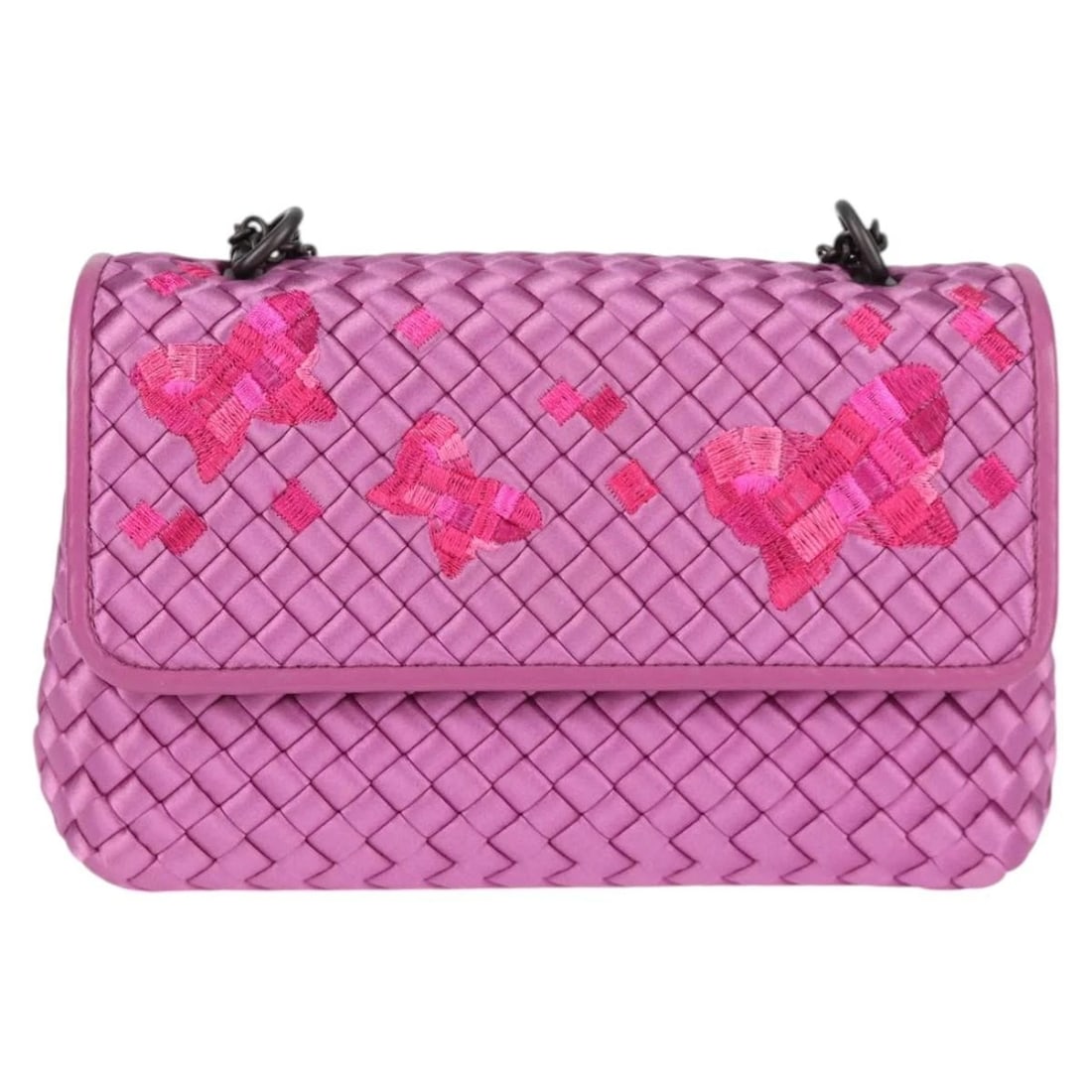 BOTTEGAVENETA INTREIATO CHAIN SHOULDER BAG LEATHER PURPLE: BOTTEGAVENETA INTREIATO Chain Shoulder Bag Leather Purple Brand: BOTTEGAVENETA Type/Style: Shoulder Bag Material: Leather Color: Purple Size: Size(Inch) W8.7 x H5.5 x D2.4inch(Approx) Accessories:
