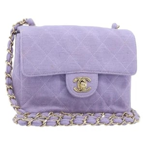 CHANEL MATELASSE CHAIN SHOULDER BAG COTTON PURPLE GOLD: CHANEL Matelasse Chain Shoulder Bag cotton Purple Gold Brand: CHANEL Type/Style: Shoulder Bag Material: Cotton Color: Purple/Gold Size: Size(Inch) W6.7 x H4.7 x D2.4inch(Approx) Accessories: None