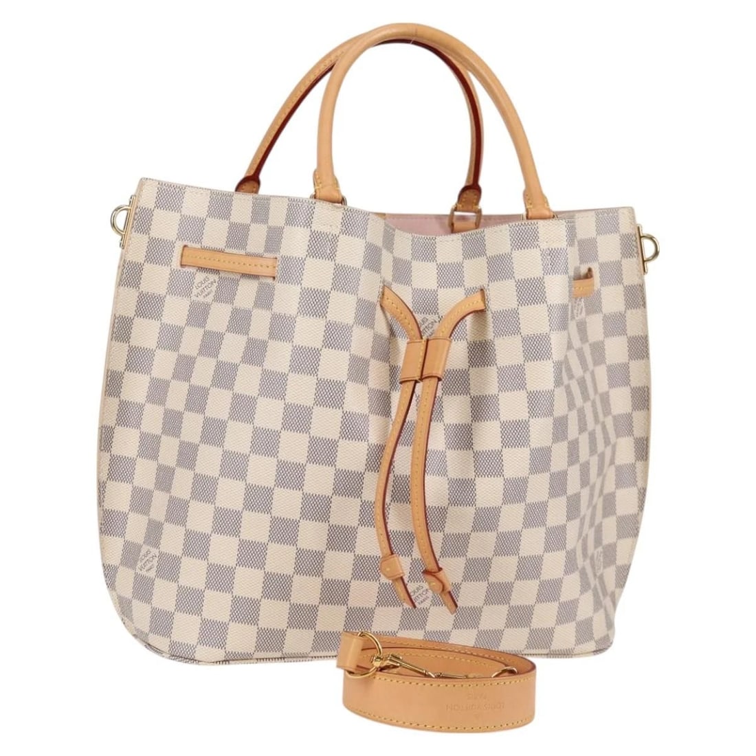 LOUIS VUITTON DAMIER AZUR GIRORATTA HAND BAG: LOUIS VUITTON Damier Azur Giroratta Hand Bag Brand: LOUIS VUITTON Type/Style: Hand Bag Material: Damier Azur Canvas Color: Damier Azur Size: Size(Inch) W15.0 x H10.6 x D4.7inch(Approx) Accessories