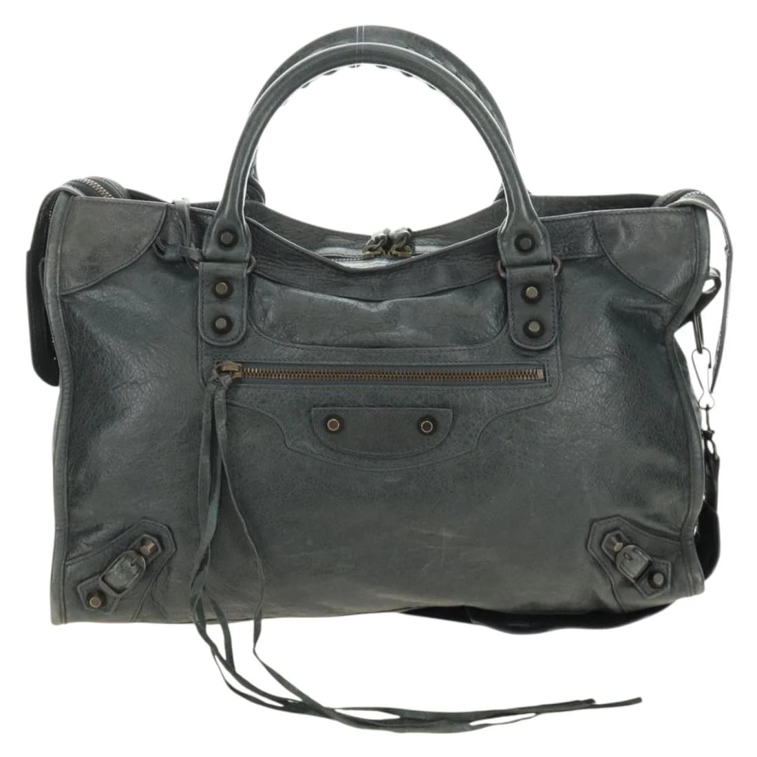 BALENCIAGA THE CITY HAND BAG LEATHER 2WAY GRAY: BALENCIAGA The City Hand Bag Leather 2way Gray Brand: BALENCIAGA Type/Style: Hand Bag Material: Leather Color: Gray Size: Size(Inch) W15.0 x H9.1 x D4.7inch(Approx) Handle Drop:3.5inch(Approx) Acc