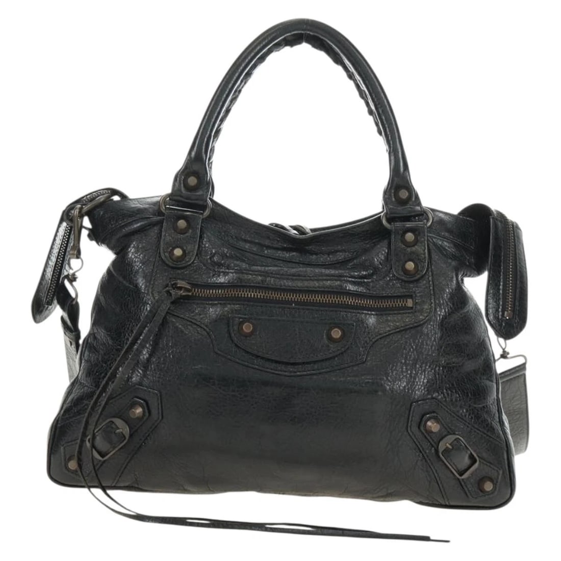 BALENCIAGA THE TOWN HAND BAG LEATHER 2WAY BLACK: BALENCIAGA The Town Hand Bag Leather 2way Black Brand: BALENCIAGA Type/Style: Hand Bag Material: Leather Color: Black Size: Size(Inch)W12.6 x H8.3 x D2.4inch(Approx) Handle Drop:5.9inch(Approx) Ac