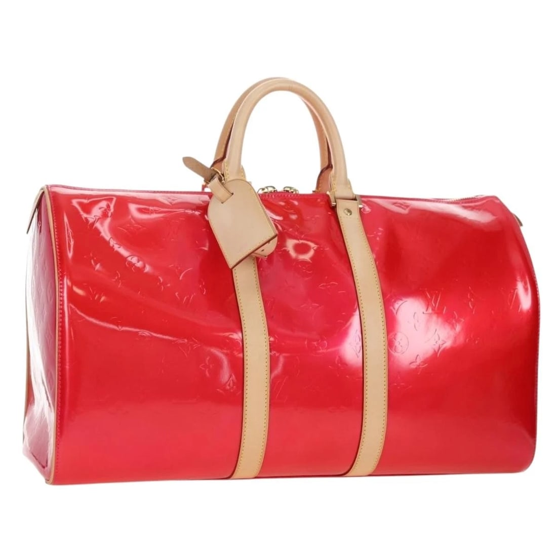 LOUIS VUITTON MONOGRAM VERNIS MERCER BOSTON BAG FUSHA PINK (1 of 6)