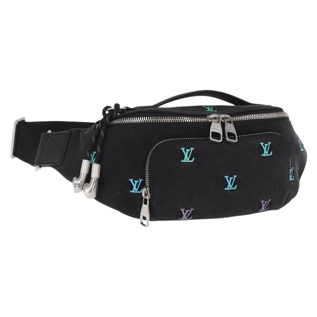 LOUIS VUITTON MONOGRAM DENIM RUSH BUM BAG DENIM BLACK: LOUIS VUITTON Monogram Denim Rush Bum Bag Denim Black Brand: LOUIS VUITTON Type/Style: Shoulder Bag Material: Canvas Color: Black Size: Size(Inch)W11.8 x H5.9 x D3.1inch(Approx) Accessories: None