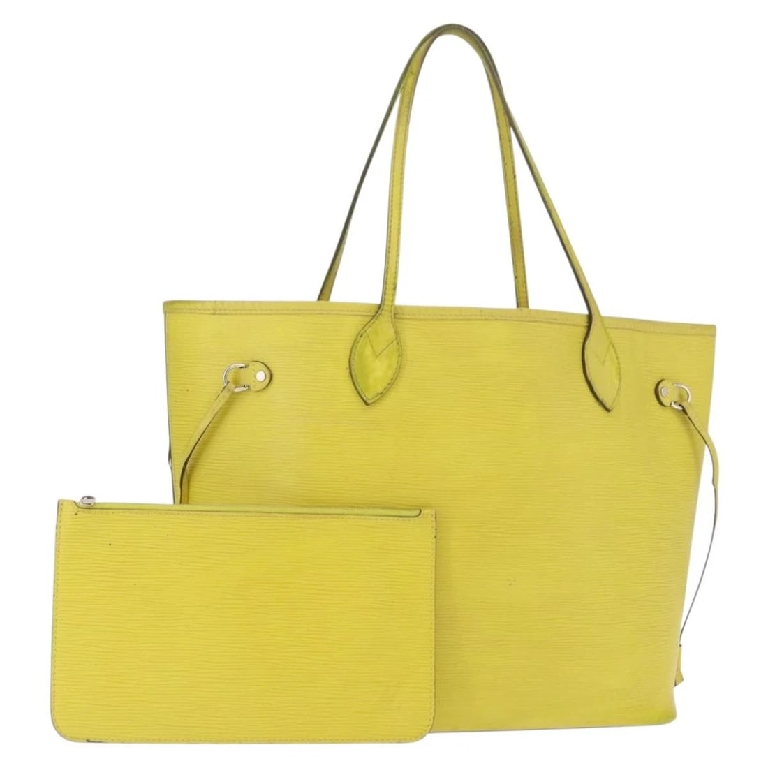 LOUIS VUITTON EPI NEVERFULL MM TOTE BAG YELLOW PISTACHIAN: LOUIS VUITTON Epi Neverfull MM Tote Bag Yellow Pistachian Brand: LOUIS VUITTON Type/Style: Tote Bag Material: Epi Leather Color: Yellow/Pistachian Size: Size(Inch)W12.6 x H11.8 x D6.7inch(Approx) Hand