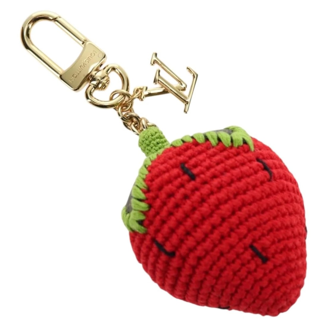 LOUIS VUITTON BAG CHARM VERY LICIOUS CROCHET CHARM RED: LOUIS VUITTON Bag Charm Very Licious Crochet Charm Red Brand: LOUIS VUITTON Type/Style: Charm Material: Monogram Canvas Color: Monogram,Red Size: Size(Inch)W2.0 x H5.5inch(Approx) Accessories: Non