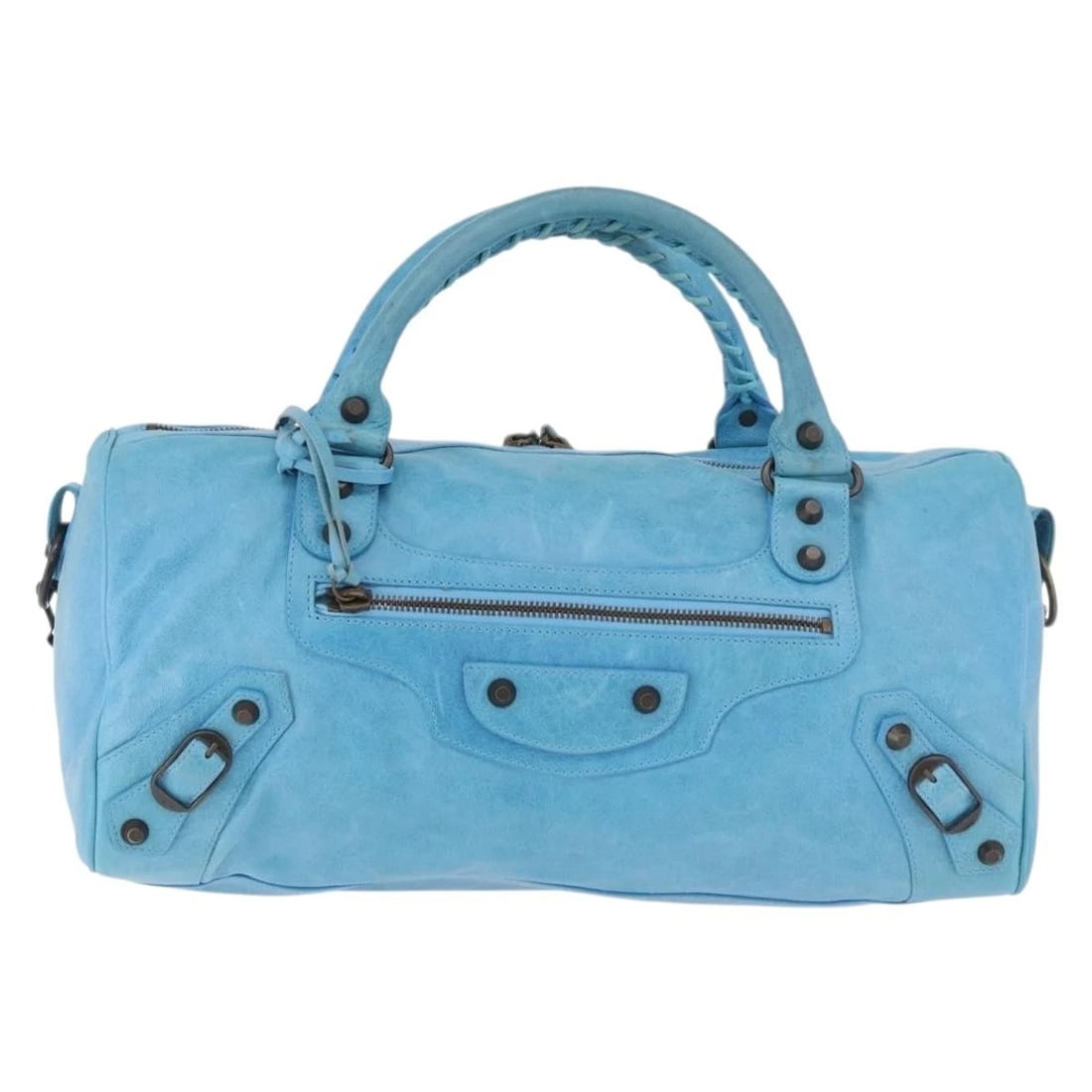 BALENCIAGA ZAZIGI HAND BAG LEATHER 2WAY LIGHT BLUE: BALENCIAGA Zazigi Hand Bag Leather 2way Light Blue Brand: BALENCIAGA Type/Style: Hand Bag Material: Leather Color: Light Blue Size: Size(Inch)W14.6 x H7.1 x D5.5inch(Approx) Handle Drop:3.5inch(Approx