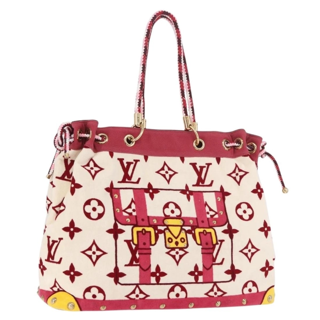 LOUIS VUITTON CRUISE LINE EPONGE TOTE BAG PILE WHITE: LOUIS VUITTON Cruise line Eponge Tote Bag Pile White Brand: LOUIS VUITTON Type/Style: Tote Bag Material: Pile Color: White Size: Size(Inch)W19.7 x H15.4 x D8.3inch(Approx) Handle Drop:11.8inch(Approx)