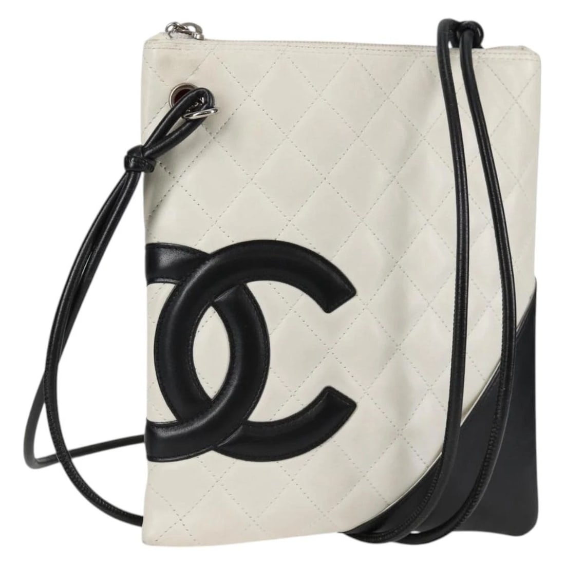 CHANEL CAMBON LINE SHOULDER BAG LAMB SKIN WHITE SILVER: CHANEL Cambon Line Shoulder Bag Lamb Skin White Silver Brand: CHANEL Type/Style: Shoulder Bag Material: Leather,Lamb Skin Color: White,Silver Size: Size(Inch)W7.5 x H9.1inch(Approx) Accessories: N