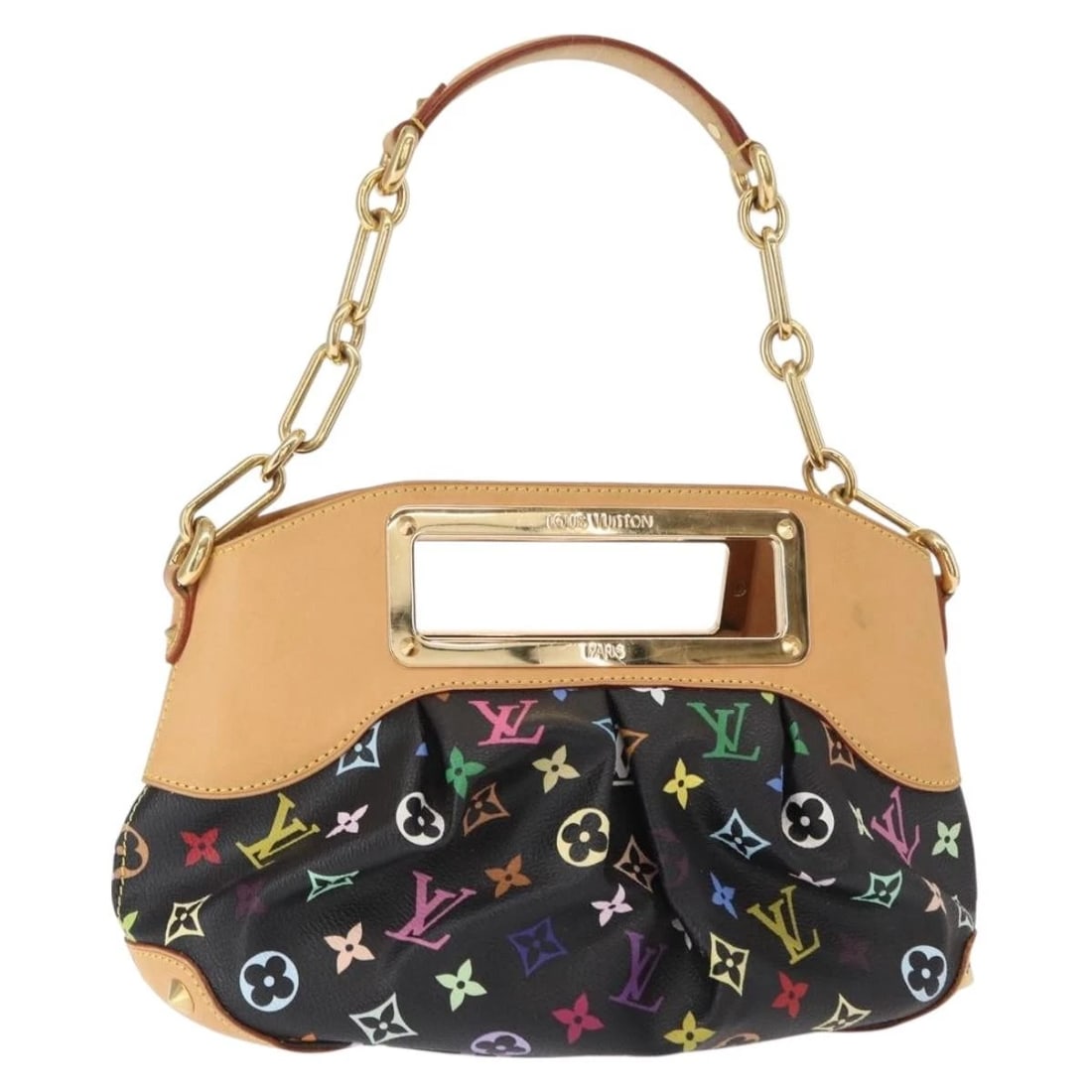LOUIS VUITTON MONOGRAM MULTICOLOR JUDY PM BAG 2WAY BLACK: LOUIS VUITTON Monogram Multicolor Judy PM Bag 2way Black Brand: LOUIS VUITTON Type/Style: Hand Bag Material: Monogram Multicolor Canvas Color: Black Size: Size(Inch)W13.2 x H7.7 x D6.5inch(Approx)