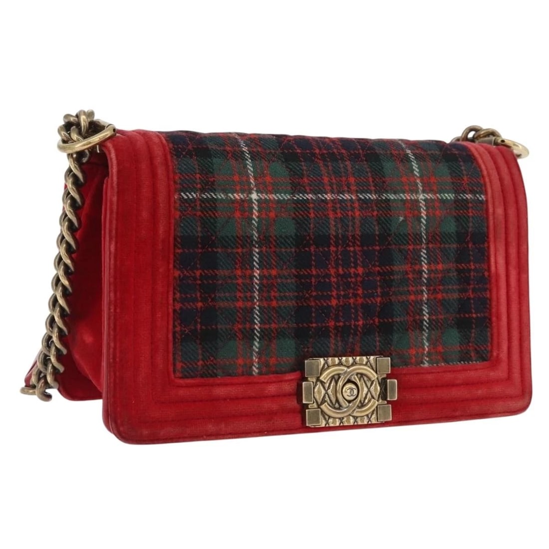 CHANEL CHAIN MATELASSE BOY CHANEL SHOULDER BAG CANVAS RED GOLD: CHANEL Chain Matelasse Boy Chanel Shoulder Bag Canvas Red Gold Brand: CHANEL Type/Style: Shoulder Bag Material: Canvas Color: Red,Gold Size: Size(Inch)W9.8 x H5.9 x D2.0inch(Approx) Accessories: N