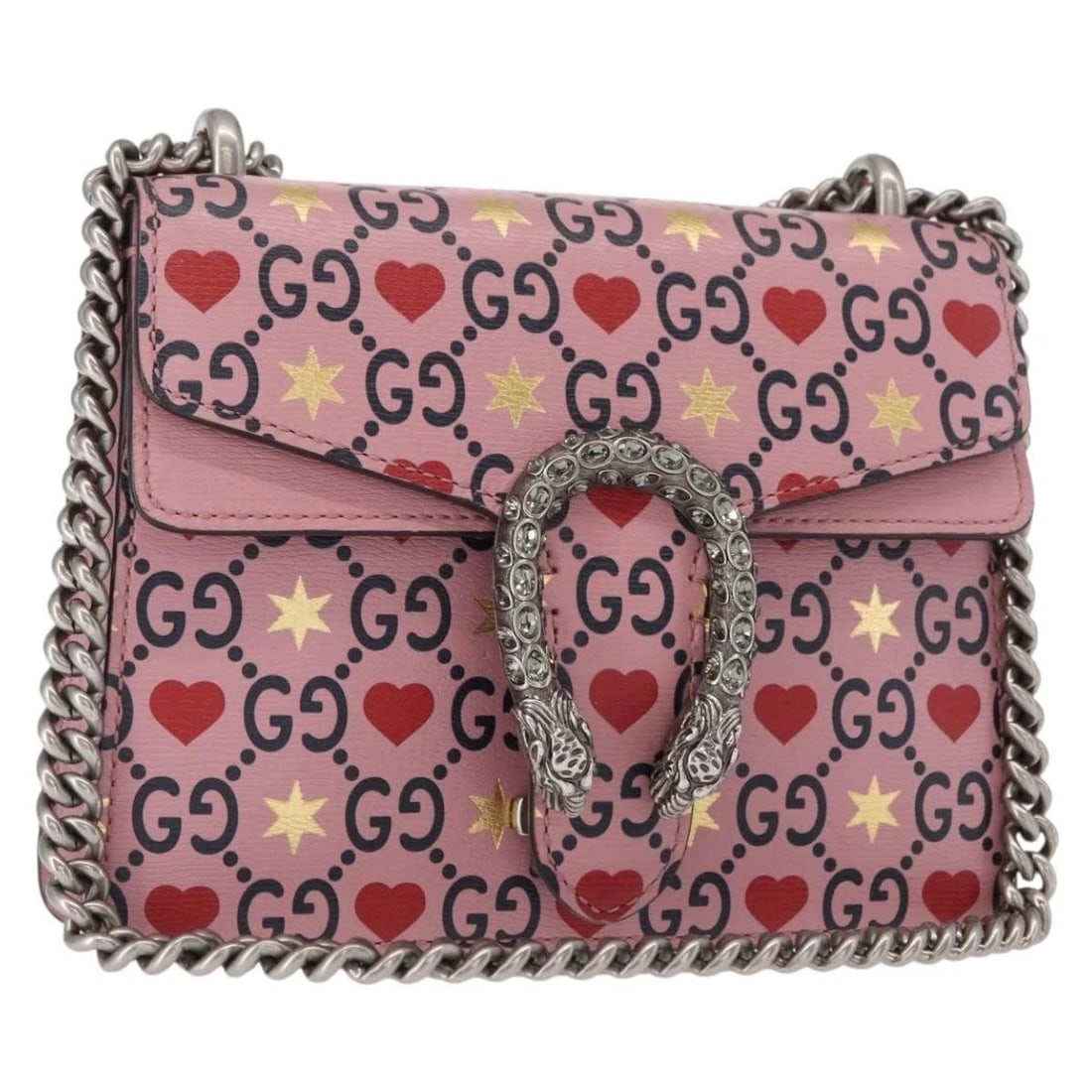 GUI DIONYSUS CHAIN SHOULDER BAG LEATHER PINK: GUI Dionysus Chain Shoulder Bag Leather Pink Brand: GUCCI Type/Style: Shoulder Bag Material: Leather Color: Pink Size: Size(Inch)W7.9 x H5.9 x D0.8inch(Approx) Accessories: None Accessorie
