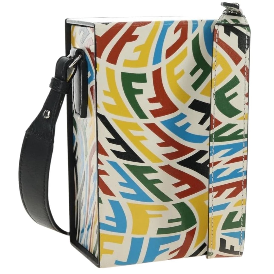 FENDI ZUA CANVAS VERTIGO SHOULDER BAG PVC MULTICOLOR SILVER: FENDI Zua Canvas Vertigo Shoulder Bag PVC Multicolor Silver Brand: FENDI Type/Style: Shoulder Bag Material: PVC Leather/Zucca Canvas Color: Multicolor/Silver Size: Size(Inch)W4.1 x H6.5 x D2.8inch(App