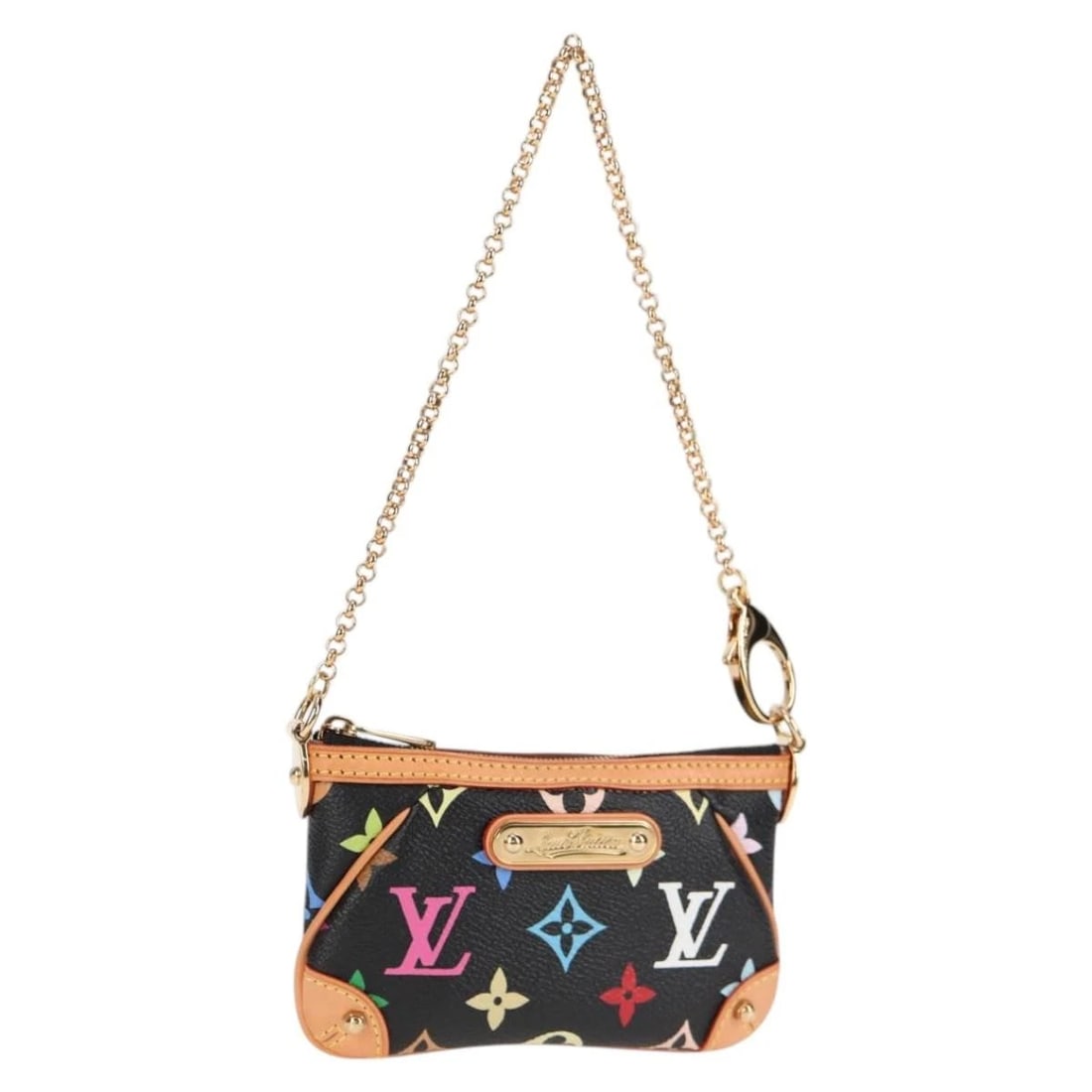 LOUIS VUITTON MULTICOLOR POCHETTE MIRA PM POUCH BLACK: LOUIS VUITTON Multicolor Pochette Mira PM Pouch Black Brand: LOUIS VUITTON Type/Style: Accessory Pouch Material: Monogram Multicolor Canvas Color: Black Size: Size(Inch)W6.1 x H3.5 x D0.6inch(Approx) 
