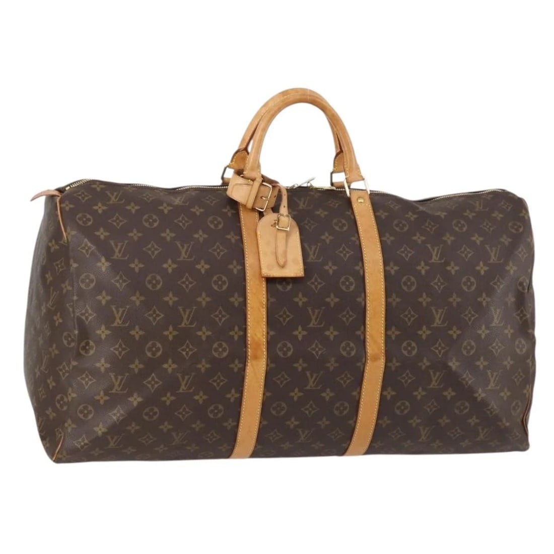 LOUIS VUITTON MONOGRAM KEEPALL 60 BOSTON BAG: LOUIS VUITTON Monogram Keepall 60 Boston Bag Brand: LOUIS VUITTON Type/Style: Boston Bag Material: Monogram Canvas Color: Monogram Size: Size(Inch)W23.6 x H11.8 x D10.2inch(Approx) Accessories: No