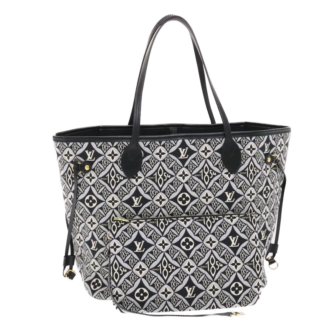 LOUIS VUITTON MONOGRAM JAGUAR SINCE 1854 NEVERFULL MM BAG: LOUIS VUITTON Monogram Jaguar SINCE 1854 Neverfull MM Bag Brand: LOUIS VUITTON Type/Style: Tote Bag Material: Canvas Color: Black Size: Size(Inch)W12.2 x H11.0 x D5.5inch(Approx) Handle Drop:8.7inch(A