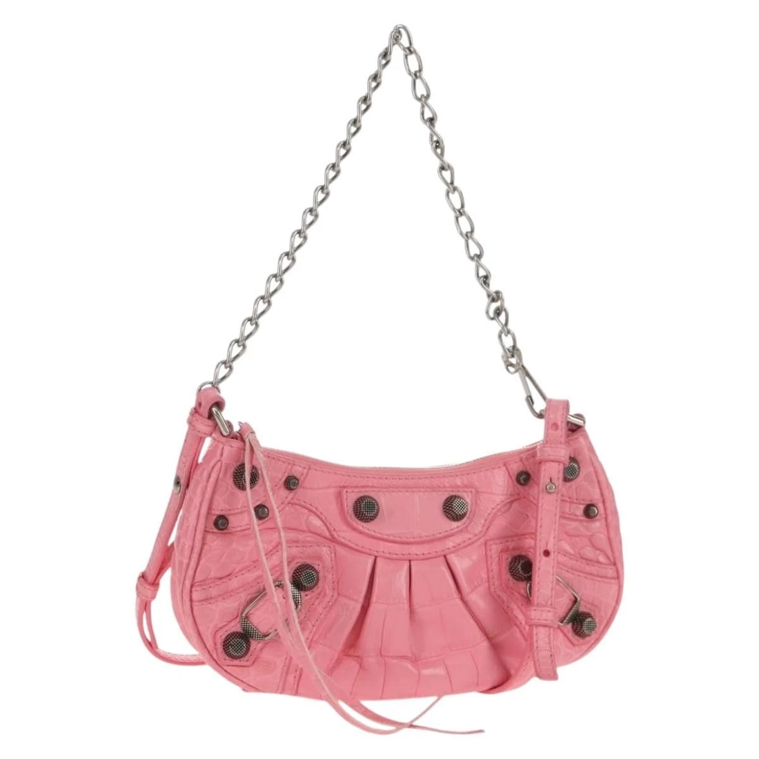 BALENCIAGA LUCAGOL XS SHOULDER BAG LEATHER 2WAY PINK SILVER: BALENCIAGA LucaGol XS Shoulder Bag Leather 2way Pink Silver Brand: BALENCIAGA Type/Style: Shoulder Bag Material: Leather Color: Pink/Silver Size: Size(Inch)W7.9 x H3.9 x D1.6inch(Approx) Accessori