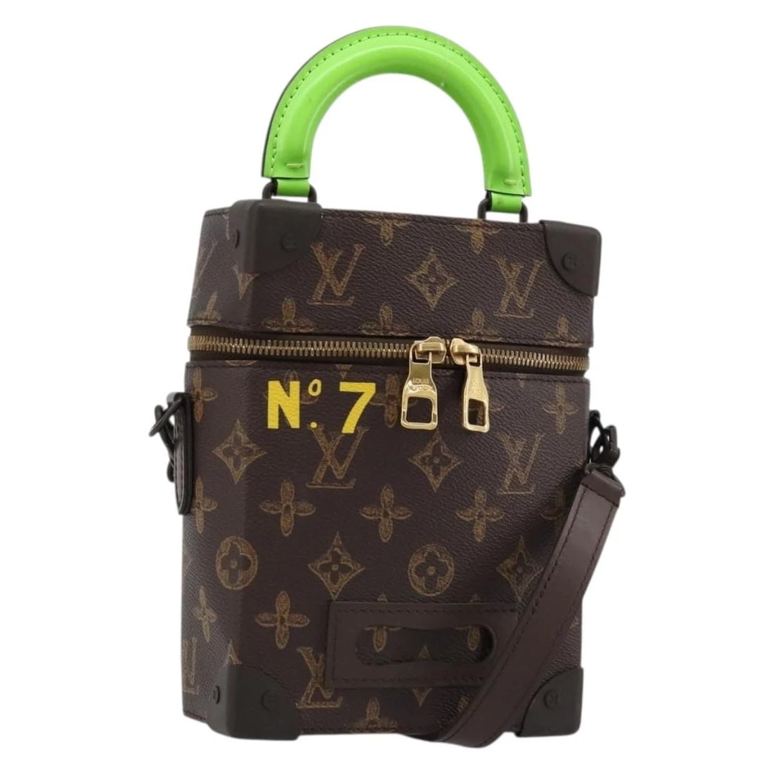 LOUIS VUITTON MONOGRAM VERTICAL BOX TRUNK SHOULDER BAG: LOUIS VUITTON Monogram Vertical Box Trunk Shoulder Bag Brand: LOUIS VUITTON Type/Style: Shoulder Bag Material: Monogram Canvas Color: Monogram Size: Size(Inch)W5.9 x H8.3 x D2.8inch(Approx)Handle Drop