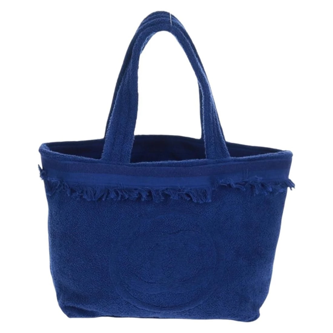 CHANEL DECACOCO BEACH BAG HAND BAG PILE BLUE (1 of 5)