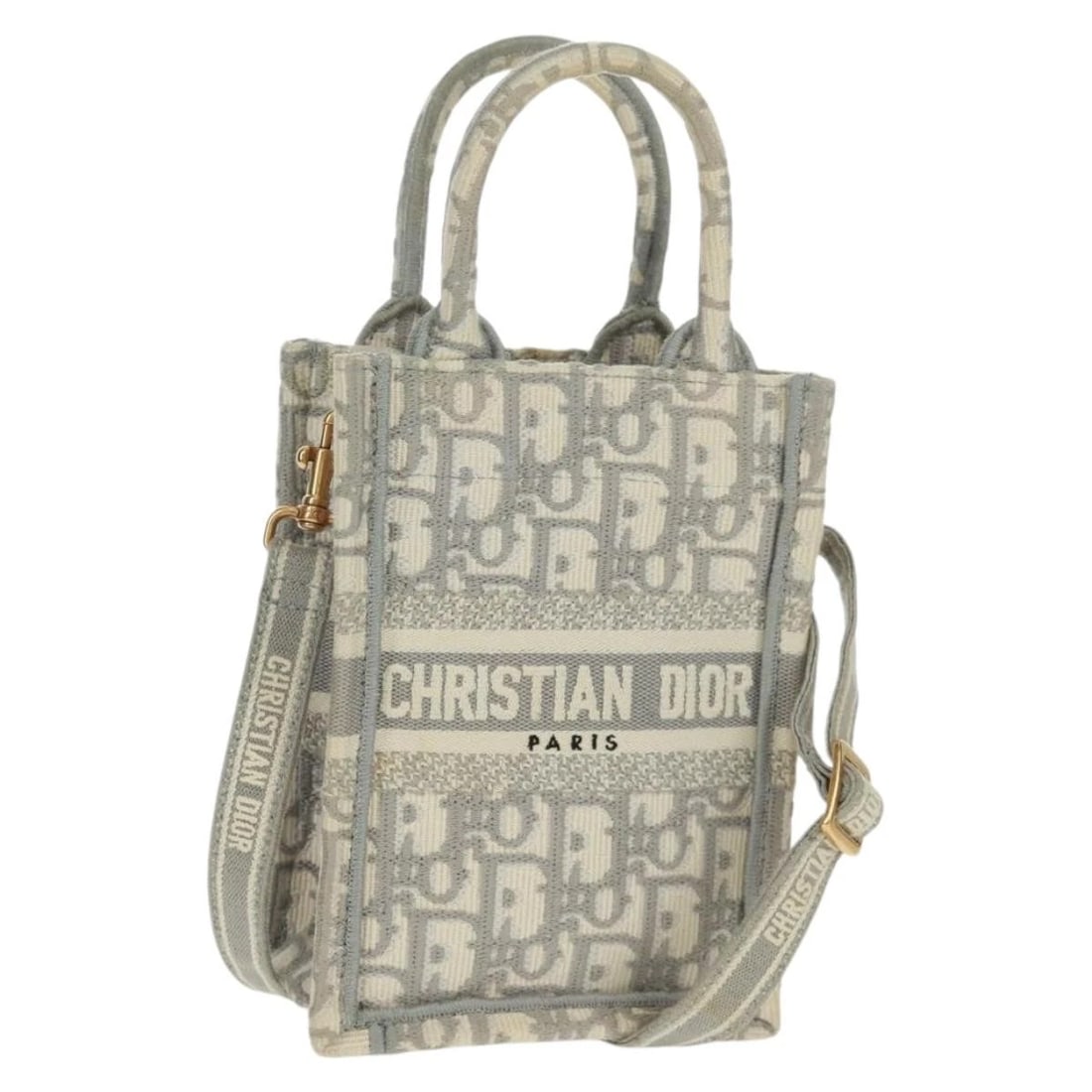 CHRISTIAN DIOR TROTTER CANVAS OBLIQUE BOOK TOTE MINI BAG WHITE GOLD: Christian Dior Trotter Canvas Oblique Book Tote Mini Bag White Gold Brand: Christian Dior Type/Style: Hand Bag Material: Trotter Canvas Color: White/Gold Size: Size(Inch)W5.1 x H6.7 x D2.8inch(Approx)