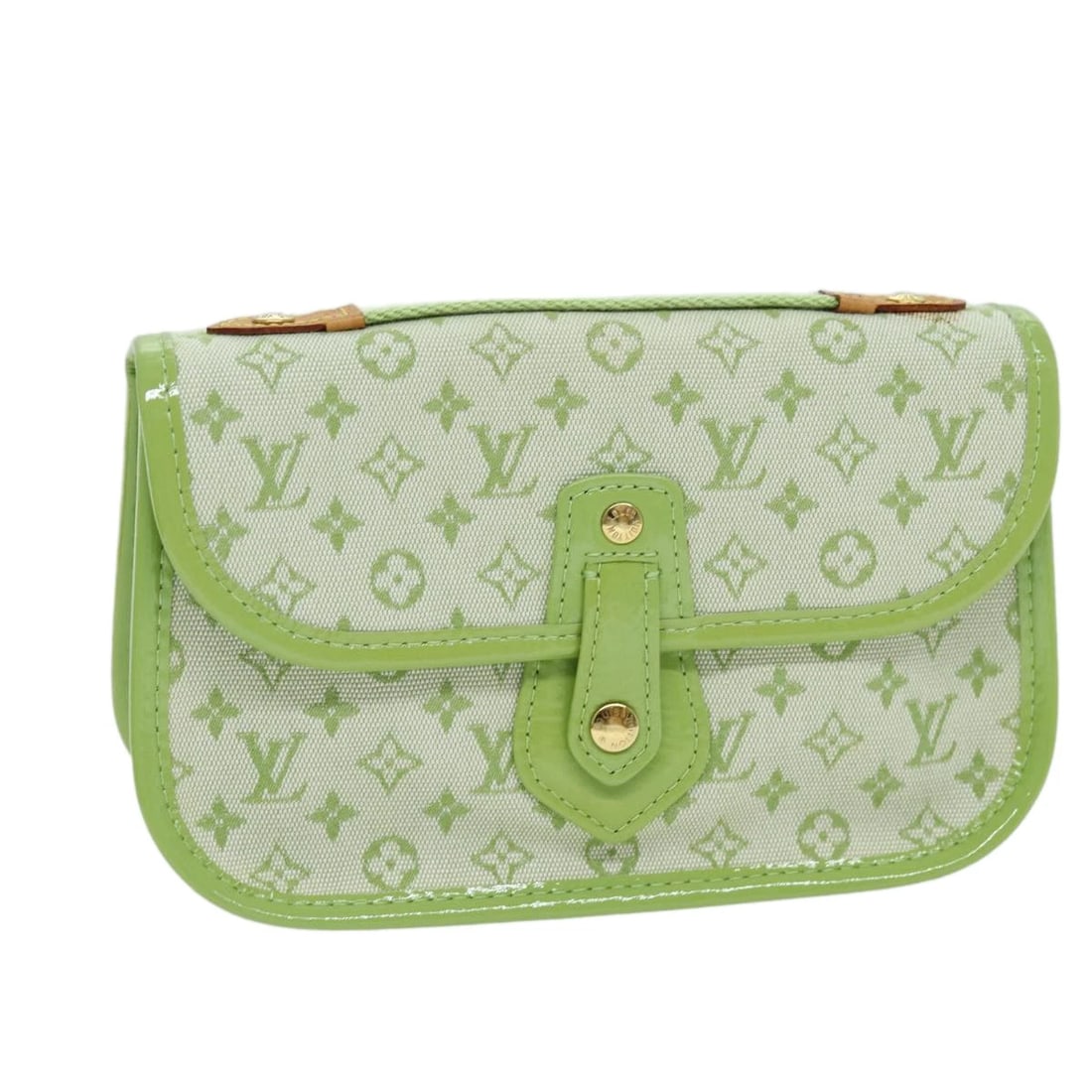 LOUIS VUITTON MONOGRAM MINI TROUSSE MARIE KATE POUCH GREEN: LOUIS VUITTON Monogram Mini Trousse Marie Kate Pouch Green Brand: LOUIS VUITTON Type/Style: Pouch Material: Monogram Mini Canvas Color: Almond Green Size: Size(Inch)W7.5 x H4.7 x D3.1inch(Approx)