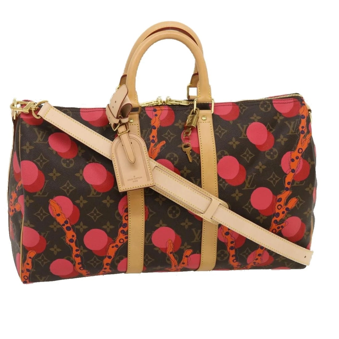 LOUIS VUITTON MONOGRAM RAMAGES KEEPALL BANDOULIERE 45 BAG: LOUIS VUITTON Monogram Ramages Keepall Bandouliere 45 Bag Brand: LOUIS VUITTON Type/Style: Boston Bag Material: Monogram Canvas Color: Monogram Size: Size(Inch)W17.7 x H11.0 x D7.9inch(Approx) Acc