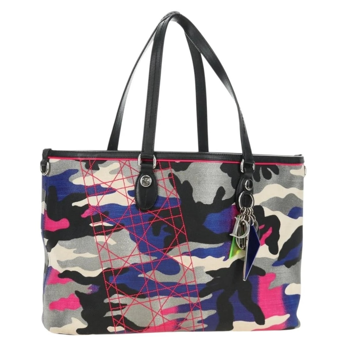 CHRISTIAN DIOR ANSELMURAIL TOTE BAG CANVAS MULTICOLOR SILVER: Christian Dior Anselmurail Tote Bag Canvas Multicolor Silver Brand: Christian Dior Type/Style: Tote Bag Material: Canvas Color: Multicolor/Silver Size: Size(Inch) W13.4 x H9.4 x D5.1inch(Approx) Handl