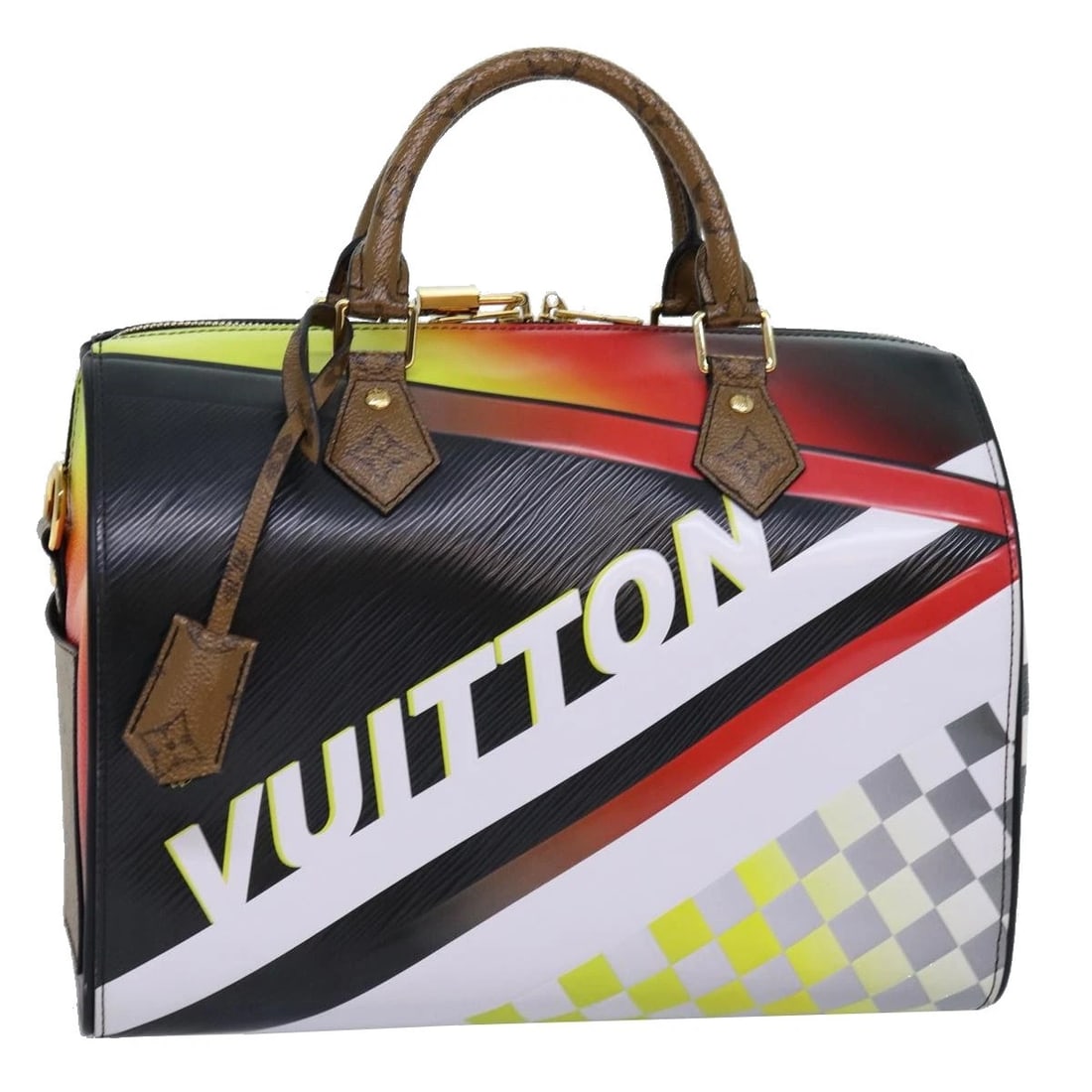 LOUIS VUITTON EPI DAMIER SPEEDY BANDOULIERE 30 BAG: LOUIS VUITTON Epi Damier Speedy Bandouliere 30 Bag Brand: LOUIS VUITTON Type/Style: Hand Bag Material: Epi Leather Color: Black Size: Size(Inch) W11.8 x H8.3 x D7.1inch(Approx) Accessories: None <