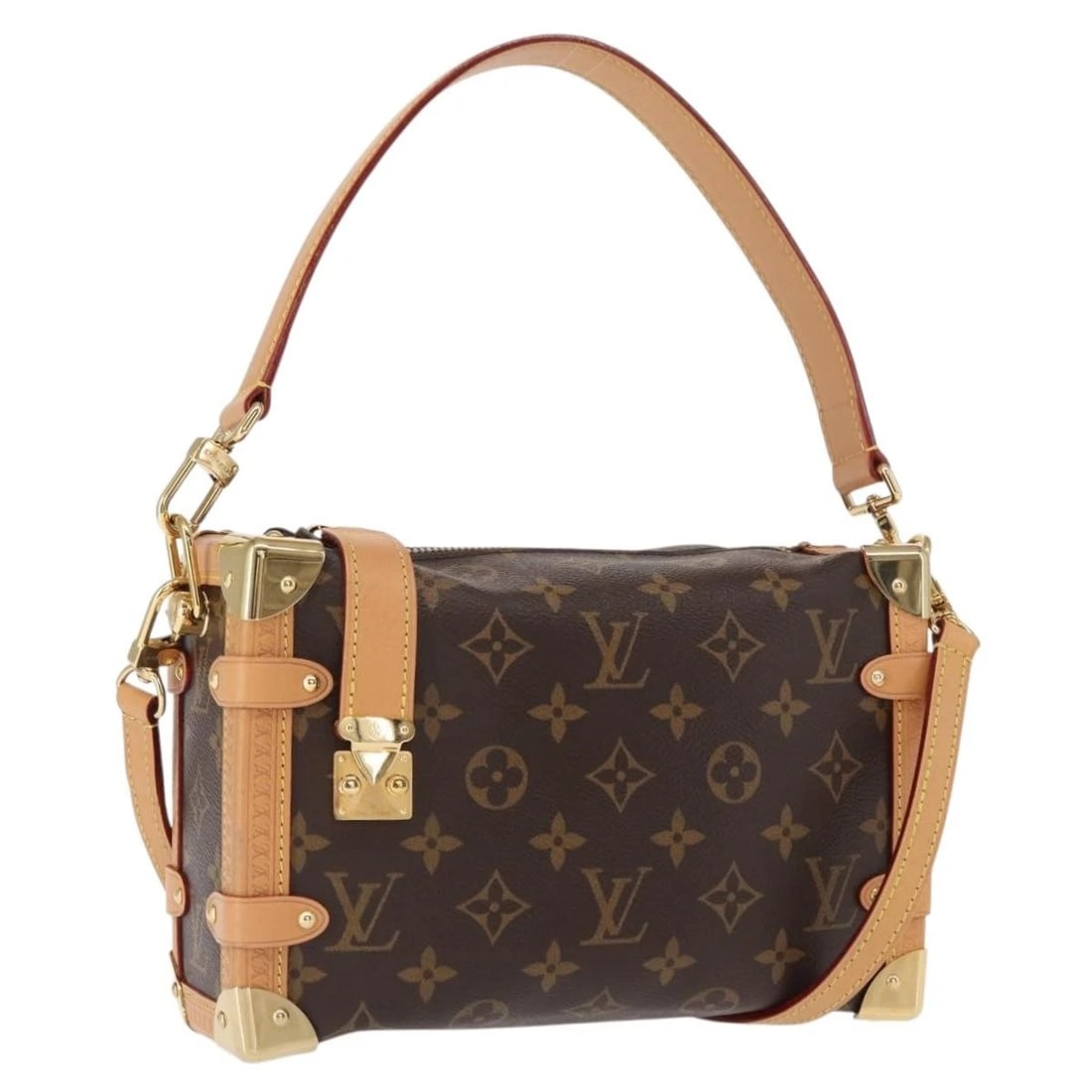 LOUIS VUITTON MONOGRAM SIDE TRUNK MM SHOULDER BAG: LOUIS VUITTON Monogram Side Trunk MM Shoulder Bag Brand: LOUIS VUITTON Type/Style: Shoulder Bag Material: Monogram Canvas Color: Monogram Size: Size(Inch) W9.4 x H5.5 x D3.1inch(Approx) Accessorie