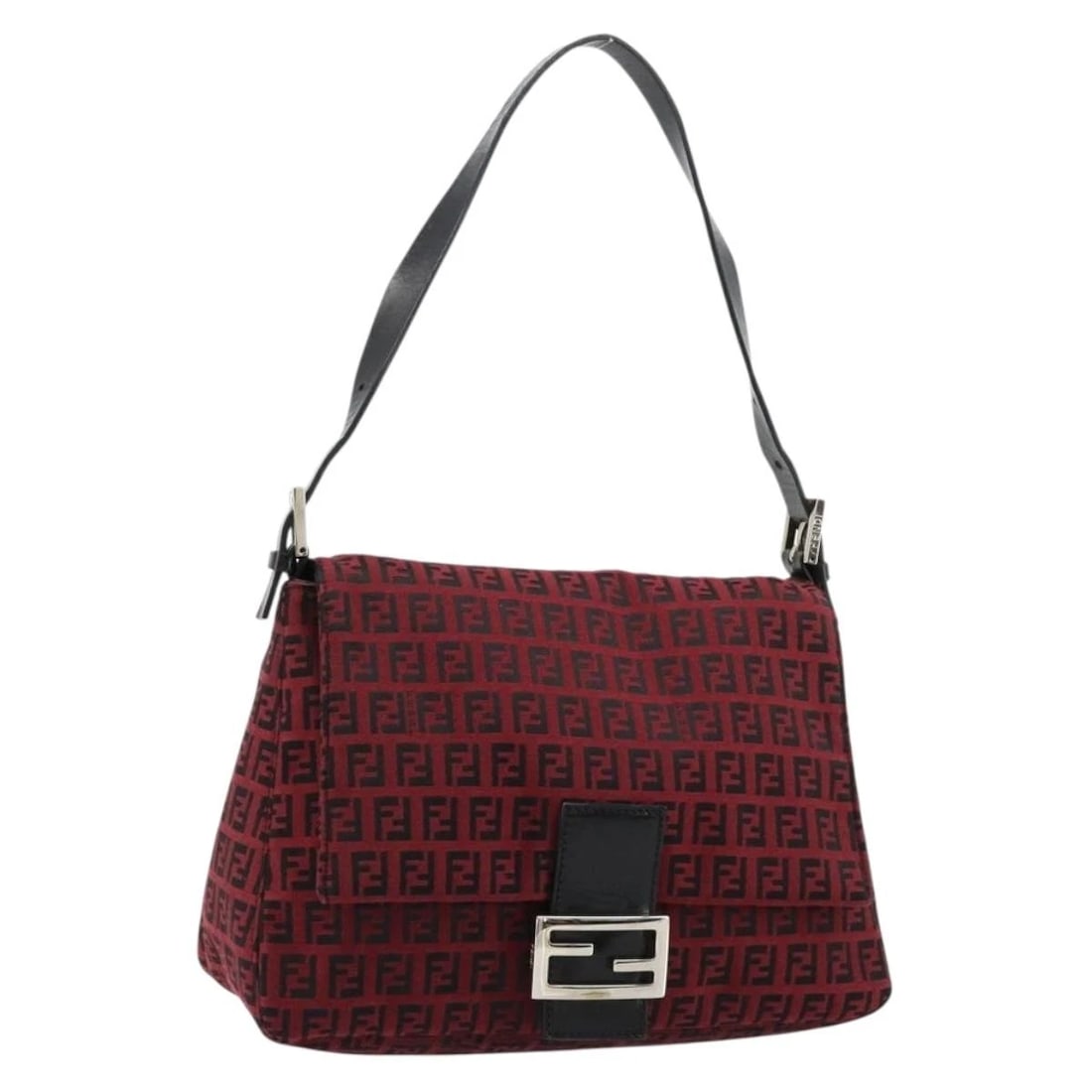 FENDI ZUHINO CANVAS MAMMA BAGUETTE SHOULDER BAG RED SILVER: FENDI Zuhino Canvas Mamma Baguette Shoulder Bag Red Silver Brand: FENDI Type/Style: Shoulder Bag Material: Zucchino Canvas Color: Red/Silver Size: Size(Inch) W11.4 x H8.3 x D4.7inch(Approx) Access