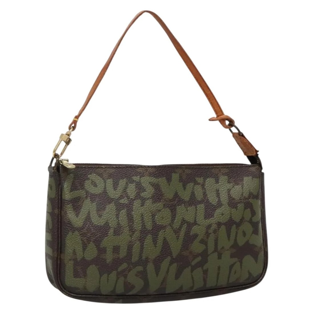 LOUIS VUITTON GRAFFITI POCHETTE AESSOIRES POUCH KHAKI (1 of 5)