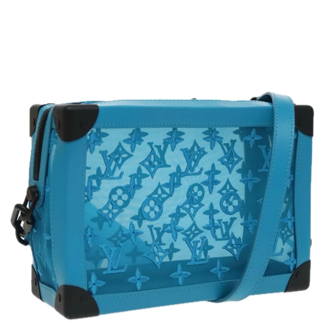 LOUIS VUITTON MONOGRAM MESH SOFT TRUNK BAG LIGHT BLUE: LOUIS VUITTON Monogram Mesh Soft Trunk Bag Light Blue Brand: LOUIS VUITTON Type/Style: Shoulder Bag Material: Monogram Canvas Color: light blue Size: Size(Inch) W9.8 x H6.7 x D3.7inch(Approx) Acce