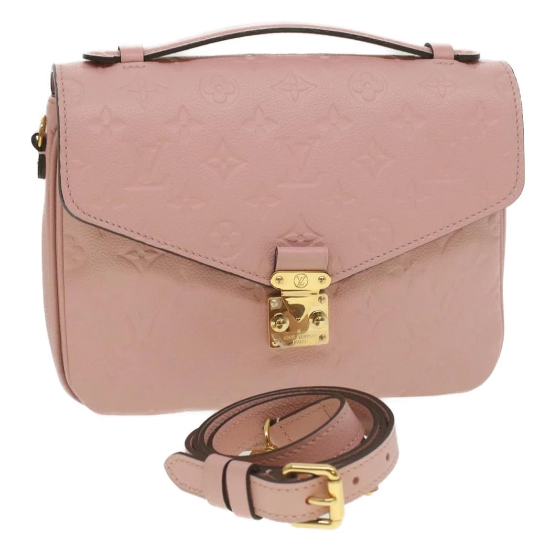 LOUIS VUITTON EMPREINTE POCHETTE METIS MM HAND BAG 2WAY PINK: LOUIS VUITTON Empreinte Pochette Metis MM Hand Bag 2way Pink Brand: LOUIS VUITTON Type/Style: Hand Bag Material: Monogram Empreinte Leather Color: Pink Size: Size(Inch) W9.4 x H6.7 x D1.6inch(Approx) 