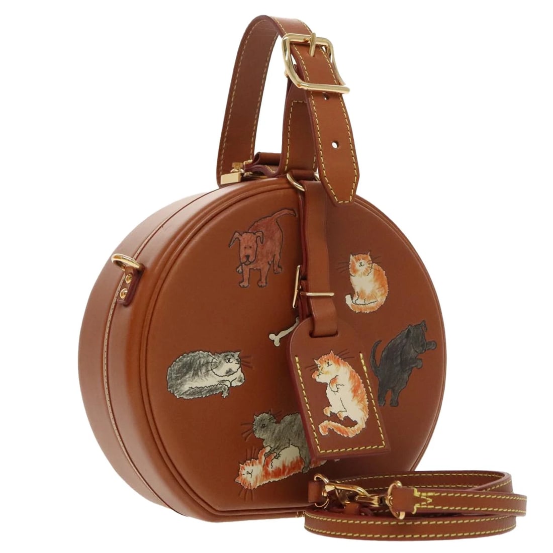 LOUIS VUITTON CATGRAM PETITE BOITE CHAPEAU SHOULDER BAG BROWN: LOUIS VUITTON Catgram Petite Boite Chapeau Shoulder Bag Brown Brand: LOUIS VUITTON Type/Style: Shoulder Bag Material: Leather Color: Brown Size: Size(Inch)W6.7 x H5.9 x D2.8inch(Approx) Accessorie