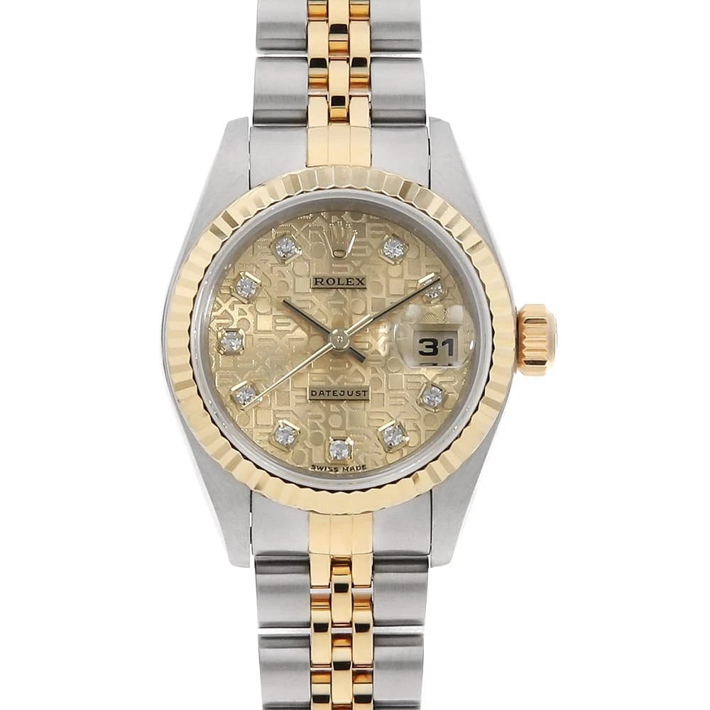 ROLEX DIAMOND CHAMPAGNE CARVING COMPUTER WATCH: ROLEX Diamond Champagne Carving computer Brand: ROLEX Type/Style: Wrist watch Material: Band Material Stainless Steel/Yellow Gold, Case Material Stainless Steel/Yellow Gold Color: Dial Color Champagne