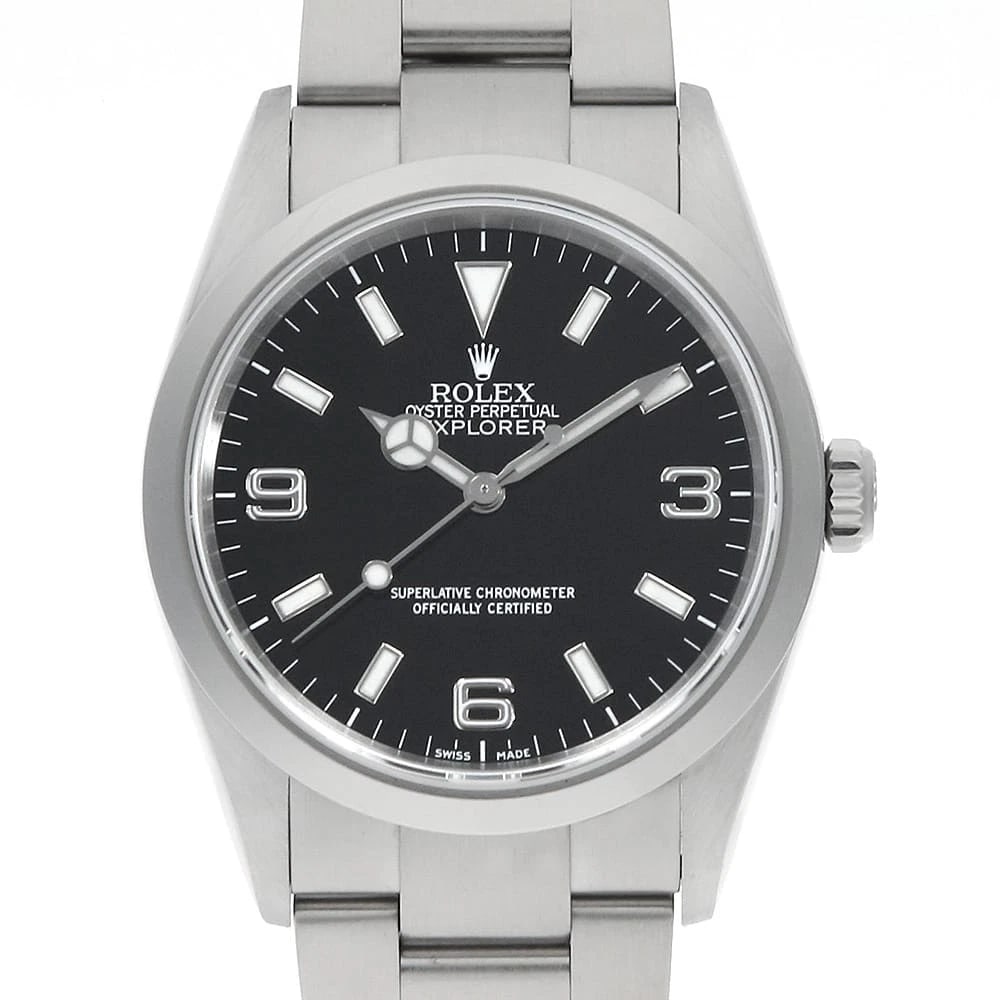 ROLEX EXPLORER BLACK WATCH: ROLEX Explorer black Brand: ROLEX Type/Style: Wrist watch Material: Band Material Stainless Steel, Case Material Stainless Steel Color: Dial Color Black Size: Case Size Case:W36mm Circumference of Wri
