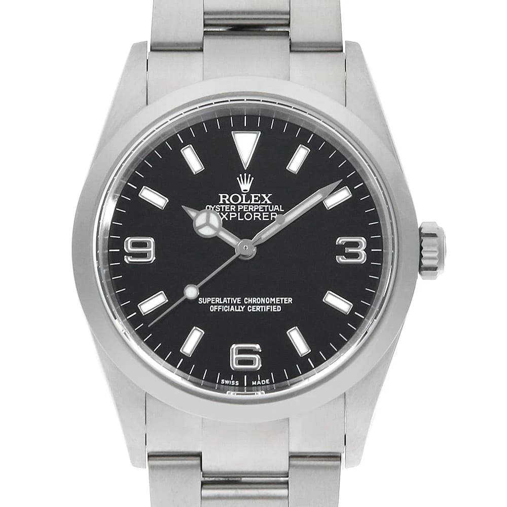 ROLEX EXPLORER BLACK WATCH: ROLEX Explorer black Brand: ROLEX Type/Style: Wrist watch Material: Band Material Stainless Steel, Case Material Stainless Steel Color: Dial Color Black Size: Case Size Case:W36mm Circumference of Wri
