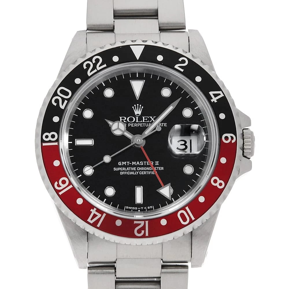 ROLEX GMT MASTER RED AND BLACK BEZEL WATCH: ROLEX GMT Master Red and Black Bezel Brand: ROLEX Type/Style: Wrist watch Material: Band Material Stainless Steel, Case Material Stainless Steel Color: Dial Color Black Size: Case Size Case:W40mm Circ