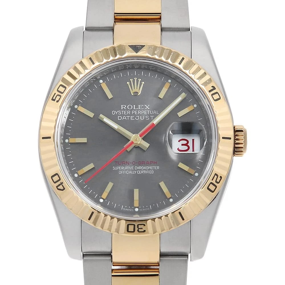 ROLEX TERNOGRAPH GRAY OYSTER WATCH: ROLEX Ternograph gray oyster Brand: ROLEX Type/Style: Wrist watch Material: Band Material Stainless Steel/Yellow Gold, Case Material Stainless Steel/Yellow Gold Color: Dial Color Gray Size: Case Size
