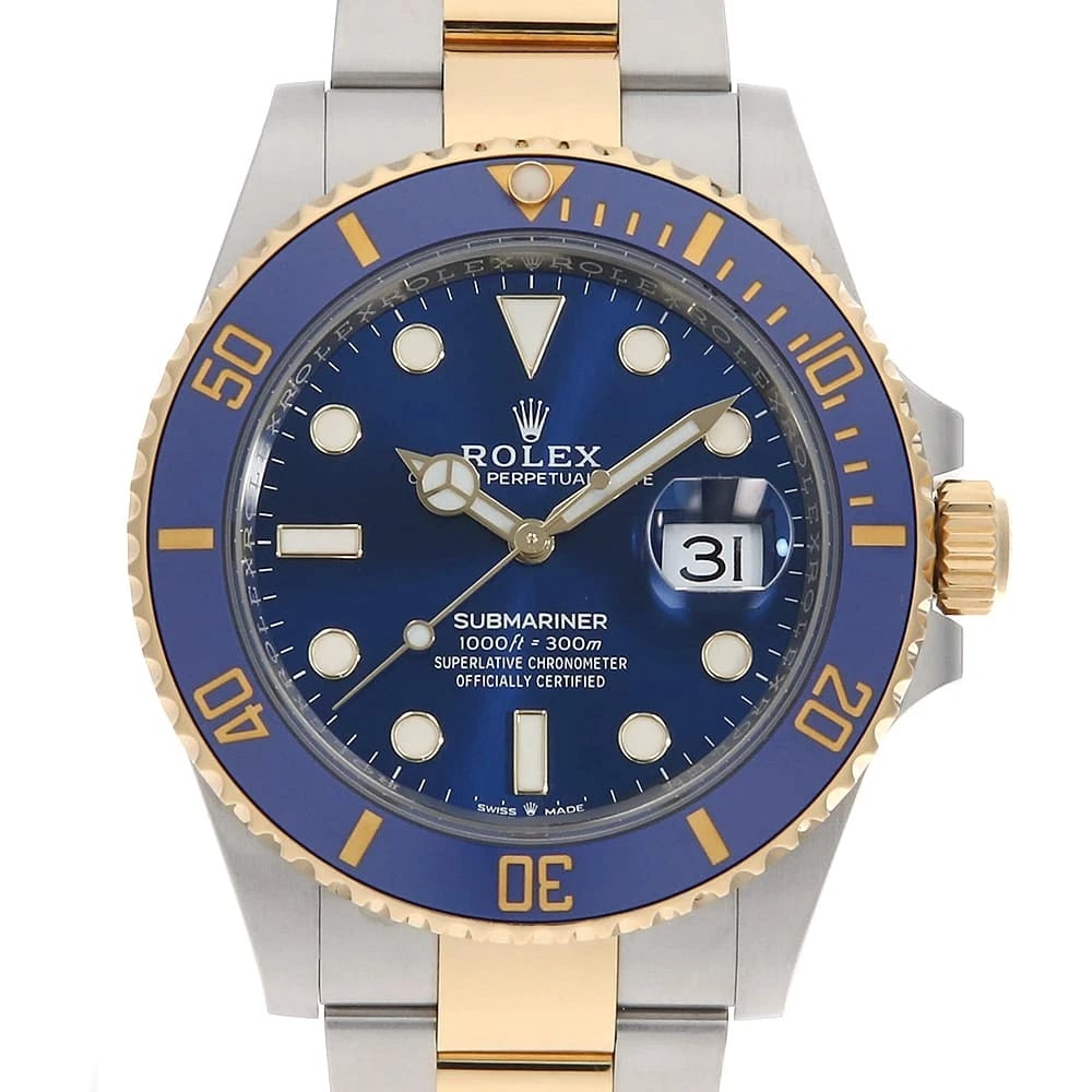 ROLEX SUBMARINER BLUE WATCH: ROLEX SUBMARINER blue Brand: ROLEX Type/Style: Wrist watch Material: Band Material Stainless Steel/Yellow Gold, Case Material Stainless Steel/Yellow Gold Color: Dial Color Blue Size: Case Size