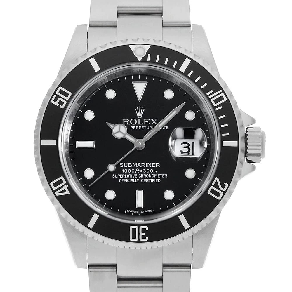 ROLEX SUBMARINER BLACK WATCH: ROLEX SUBMARINER black Brand: ROLEX Type/Style: Wrist watch Material: Band Material Stainless Steel, Case Material Stainless Steel Color: Dial Color Black Size: Case Size Case:W40mm Circumference of
