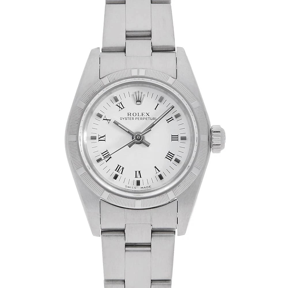 ROLEX OYSTER PERPETUAL WHITE CENTER WATCH: ROLEX Oyster perpetual white center Brand: ROLEX Type/Style: Wrist watch Material: Band Material Stainless Steel, Case Material Stainless Steel Color: Dial Color White Size: Case Size Case:W24mm Circu