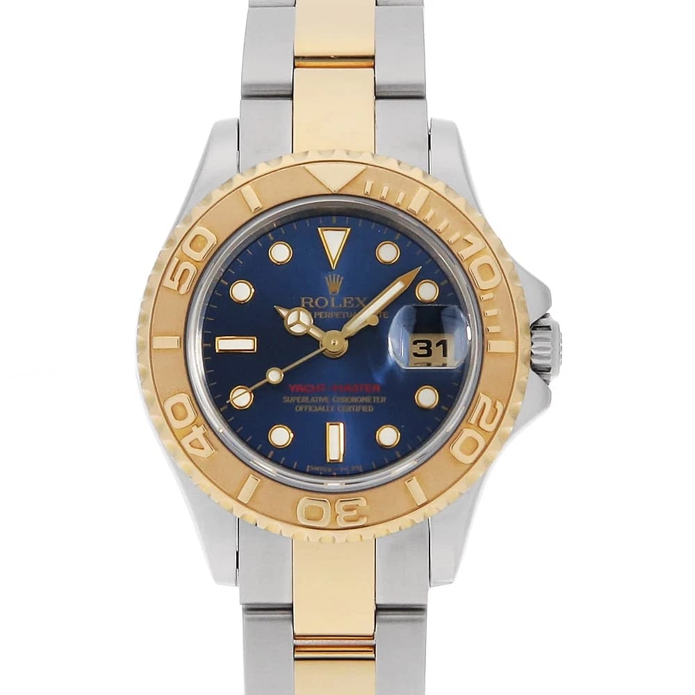 ROLEX YACHT MASTER BLUE ALL TRITIUM WATCH: ROLEX Yacht master blue all tritium Brand: ROLEX Type/Style: Wrist watch Material: Band Material Stainless Steel/Yellow Gold, Case Material Stainless Steel/Yellow Gold Color: Dial Color Blue Size: Cas