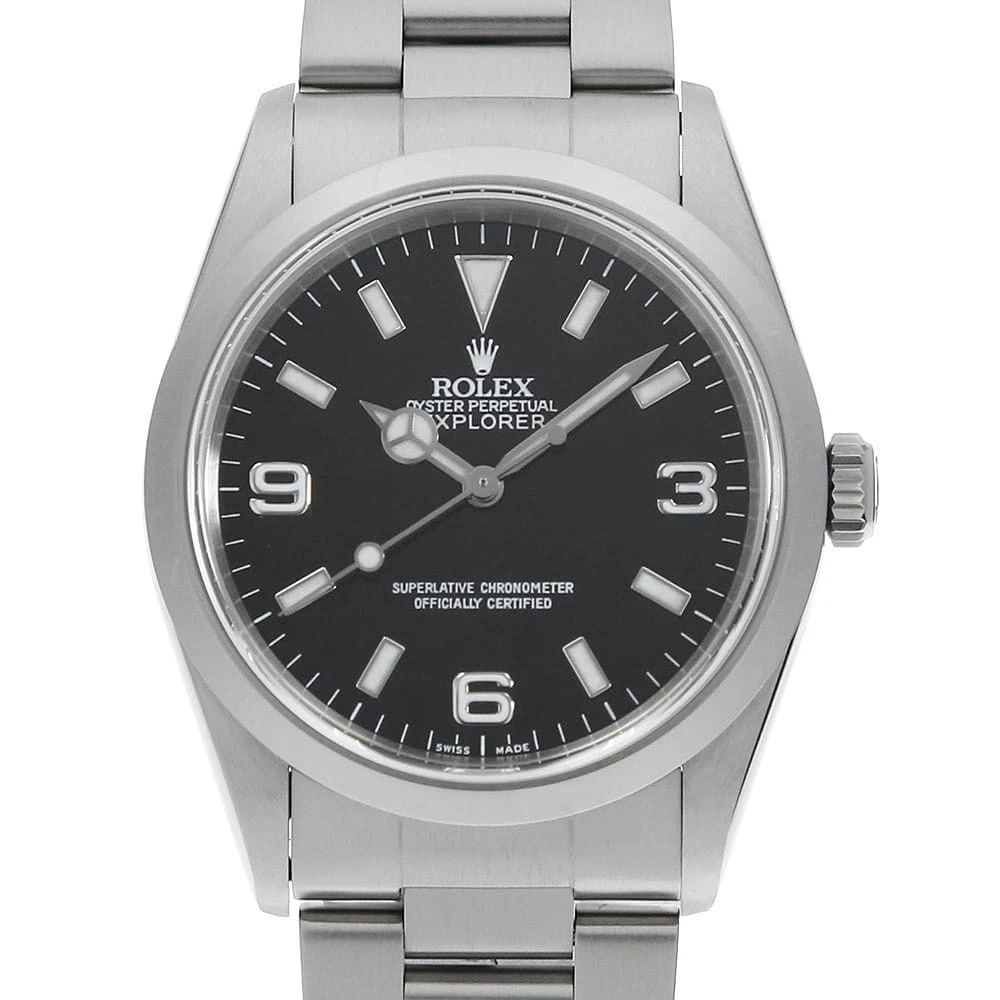 ROLEX EXPLORER BLACK WATCH: ROLEX Explorer black Brand: ROLEX Type/Style: Wrist watch Material: Band Material Stainless Steel, Case Material Stainless Steel Color: Dial Color Black Size: Case Size Case:W36mm Circumference of Wri