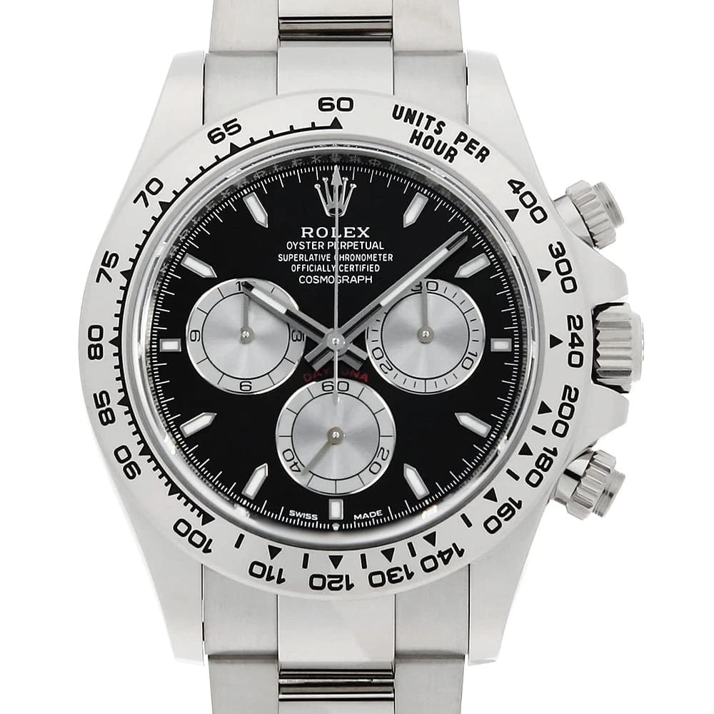 ROLEX COSMOGRAPH DAYTONA BLACK X STEEL WATCH: ROLEX Cosmograph Daytona black x Steel Brand: ROLEX Type/Style: Wrist watch Material: Band Material White gold, Case Material White gold Color: Dial Color Black Size: Case Size Case:W40mm Circumferenc