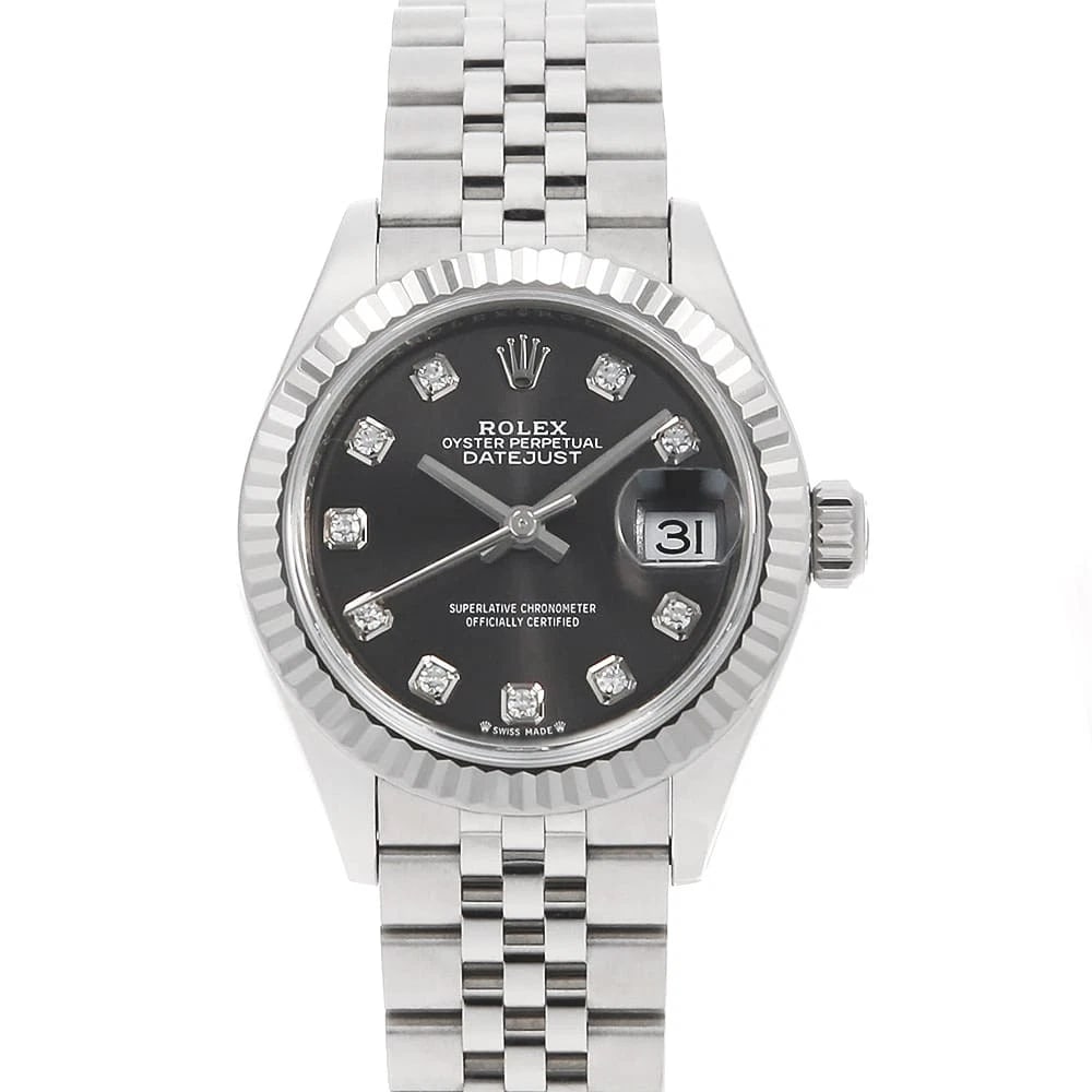 ROLEX DIAMOND DARK GRAY JUBILEE WATCH: ROLEX Diamond Dark gray jubilee Brand: ROLEX Type/Style: Wrist watch Material: Band Material Stainless Steel, Case Material Stainless Steel/White gold Color: Dial Color Dark Gray Size: Case Size Case: