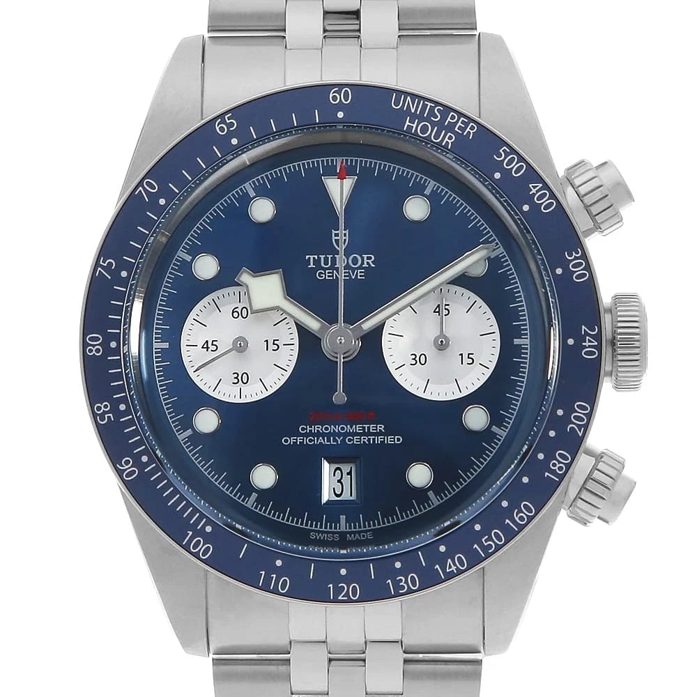 TUDOR BLACK BAY CHRONO BLUE BOUTIQUE EXCLUSIVE WATCH: TUDOR Black Bay Chrono Blue Boutique Exclusive Brand: TUDOR Type/Style: Wrist watch Material: Band Material Stainless Steel, Case Material Stainless Steel Color: Dial Color Blue Size: Case Size Case:W
