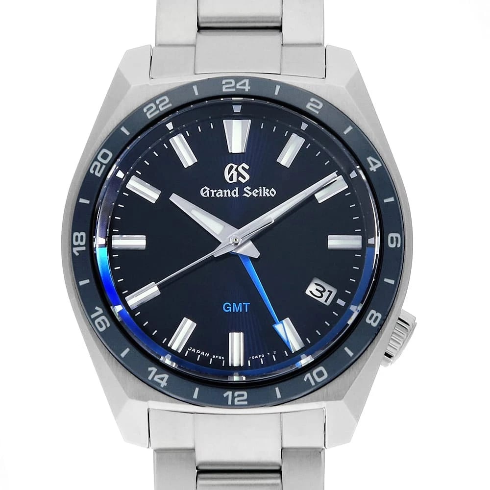 GRAND SEIKO SPORTS COLLECTION QUARTZ GMT WATCH: Grand Seiko Sports Collection Quartz GMT Brand: Grand Seiko Type/Style: Wrist watch Material: Band Material Stainless Steel, Case Material Stainless Steel Color: Dial Color Blue Size: Case Size