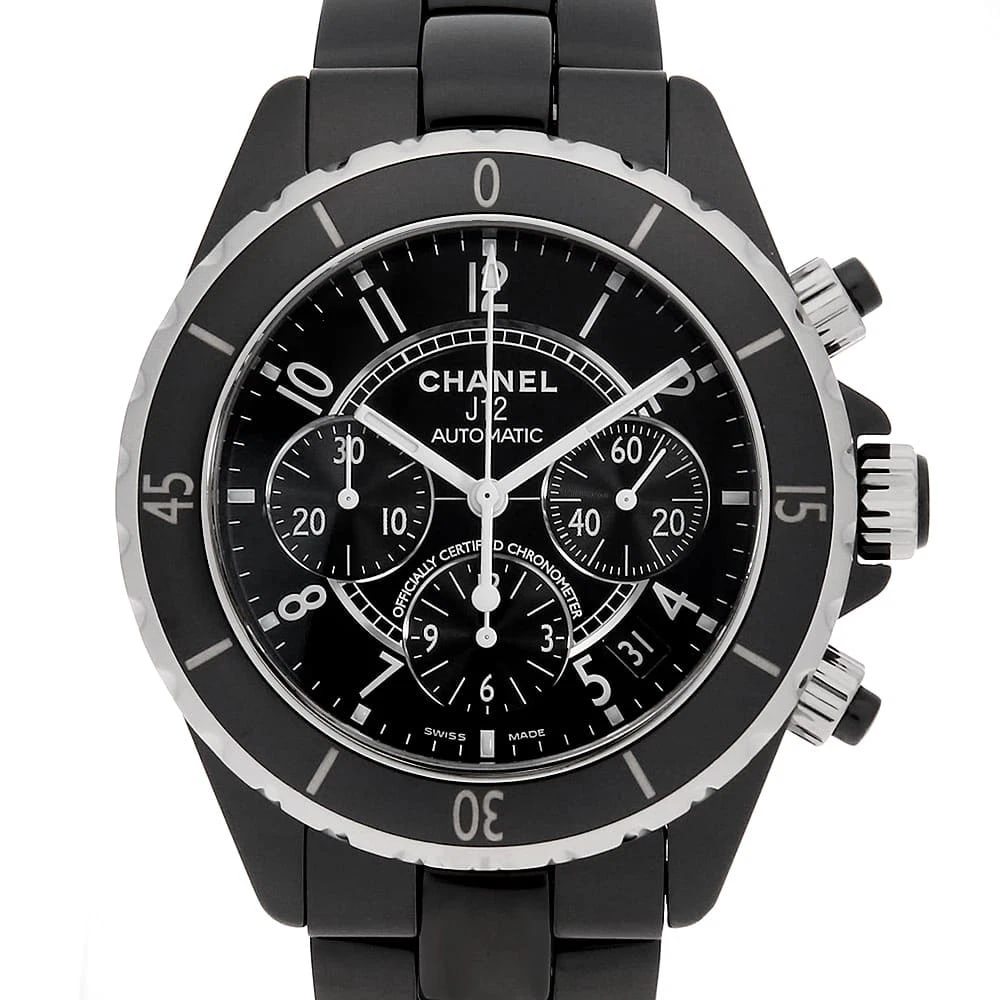 CHANEL CHRONOGRAPH WATCH: CHANEL Chronograph Brand: CHANEL Type/Style: Wrist watch Material: Band Material Ceramic, Case Material ceramic Color: Dial Color Black Size: Case Size Case:W41mm Circumference of Wrist:16.5cm