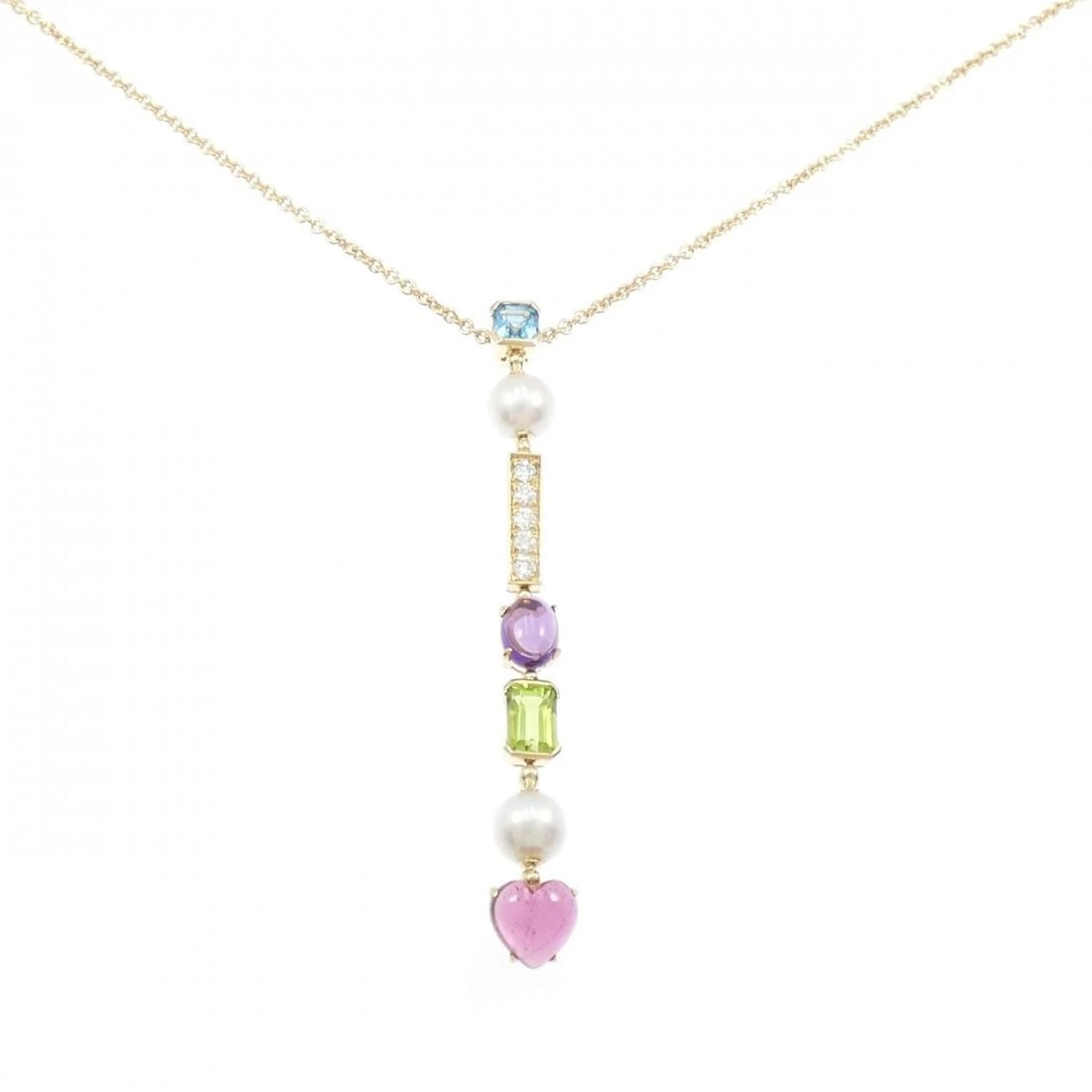 BVLGARI ALLEGRA NECKLACE: Bvlgari Allegra Necklace Brand: BVLGARI Type/Style: Bulgari Necklace Material: 750 yellow gold, Main Stone Topaz Color: yellow gold Size: Length 39-44cm Actual Size Pendant Length approx. x width